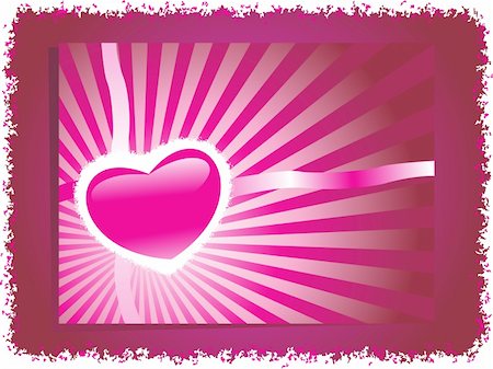 simsearch:400-04056436,k - grunge frame with pink heart, banner Stock Photo - Budget Royalty-Free & Subscription, Code: 400-04032545