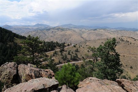 denver mountains - Mountain road overlook, Denver, Colorado Stock Photo - Budget Royalty-Free & Subscription, Code: 400-04032934