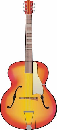 yellow-red vintage  guitar Photographie de stock - Aubaine LD & Abonnement, Code: 400-04033162