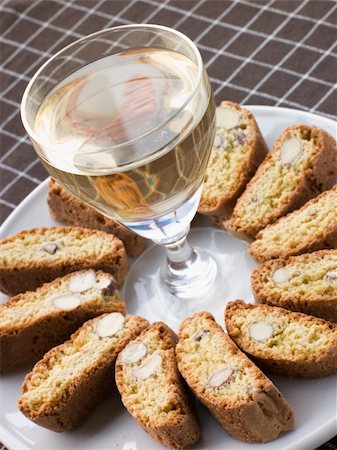 Hazelnut Cantuccini Biscotti with Dessert Wine Stock Photo - Budget Royalty-Free & Subscription, Code: 400-04033272