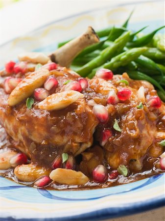 Breast of Chicken with Pomegranate and Almonds Stock Photo - Budget Royalty-Free & Subscription, Code: 400-04033740