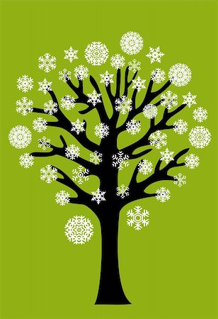 simsearch:400-04654192,k - winter tree with snowflakes set Foto de stock - Super Valor sin royalties y Suscripción, Código: 400-04044147