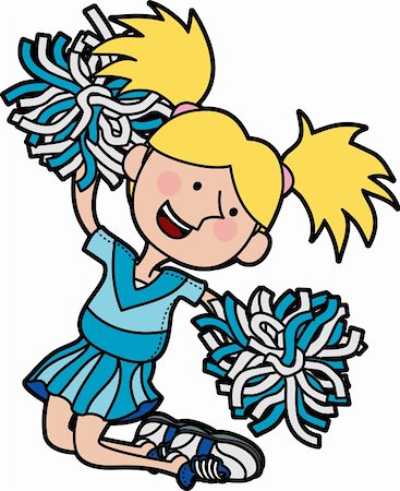 simsearch:400-06325655,k - Illustration of girl cheerleading jumping in air Stockbilder - Microstock & Abonnement, Bildnummer: 400-04044439