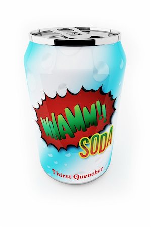 Fictional soda can up close over white background Photographie de stock - Aubaine LD & Abonnement, Code: 400-04044488