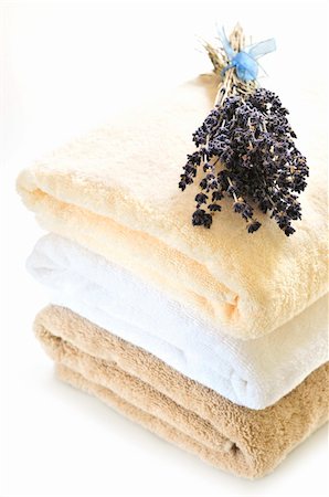 Stack of soft towels isolated on white background Stock Photo - Budget Royalty-Free & Subscription, Code: 400-04044897