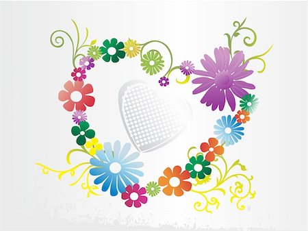 simsearch:400-04589264,k - white valentines background with floral heart Stockbilder - Microstock & Abonnement, Bildnummer: 400-04044939