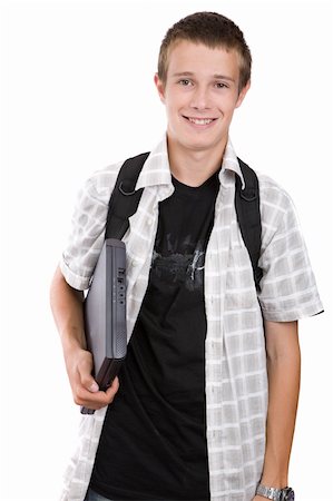 simsearch:400-04477480,k - casual happy teenager over white background Photographie de stock - Aubaine LD & Abonnement, Code: 400-04044946