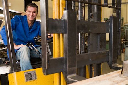 forklift operator (male) - Warehouse worker in forklift Stock Photo - Budget Royalty-Free & Subscription, Code: 400-04045080