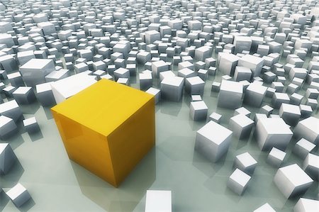 simsearch:400-05368684,k - An illustration of a different cube standing out of the crowd Fotografie stock - Microstock e Abbonamento, Codice: 400-04045411