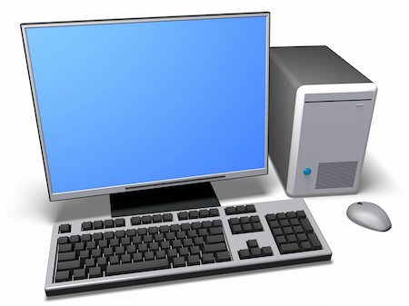 simsearch:400-04831784,k - An isolated computer on white background Fotografie stock - Microstock e Abbonamento, Codice: 400-04046772