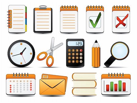 simsearch:400-04650271,k - Office Icon Set One. Easy to edit vector. Stock Photo - Budget Royalty-Free & Subscription, Code: 400-04046790