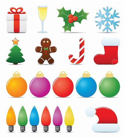 simsearch:400-07838225,k - Christmas Icon Set. Easy To Edit Vector Image. Photographie de stock - Aubaine LD & Abonnement, Code: 400-04046803