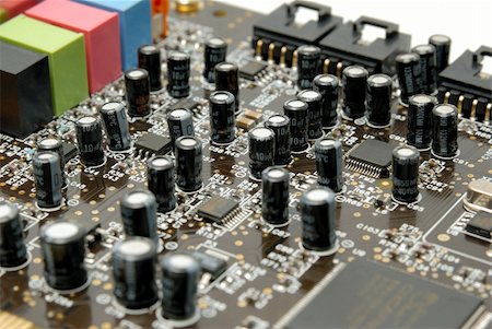 simsearch:400-03966982,k - The printed-circuit-board with computer chips resistors and condensers Stock Photo - Budget Royalty-Free & Subscription, Code: 400-04046901
