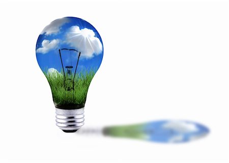 simsearch:640-01354128,k - Global Concept of Green Energy Solutions With Lightbulb and Planet Photographie de stock - Aubaine LD & Abonnement, Code: 400-04047070