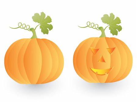 simsearch:400-04297954,k - Isolierte Vektorbild Halloween Kürbis auf weißem Hintergrund. Stockbilder - Microstock & Abonnement, Bildnummer: 400-04047087