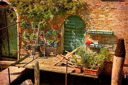 simsearch:400-05004765,k - Artistic work of my own in retro style - Postcard from Italy. - Nice place in the sun, Venice. Fotografie stock - Microstock e Abbonamento, Codice: 400-04047139