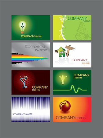 Set of various business cards from a series in my portfolio. Foto de stock - Super Valor sin royalties y Suscripción, Código: 400-04047400