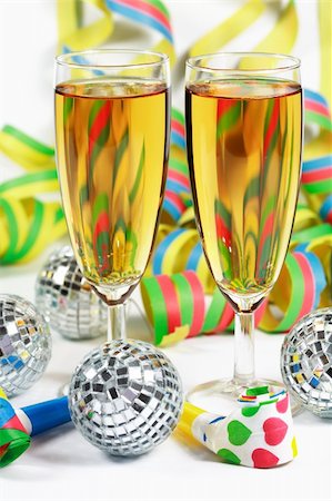 pic of drinking celebration for new year - Two classes of champagne for New Year or other event Stock Photo - Budget Royalty-Free & Subscription, Code: 400-04047820