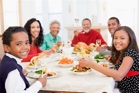 Family All Together At Christmas Dinner Stock Photo - Budget Royalty-Free & Subscription, Code: 400-04048067