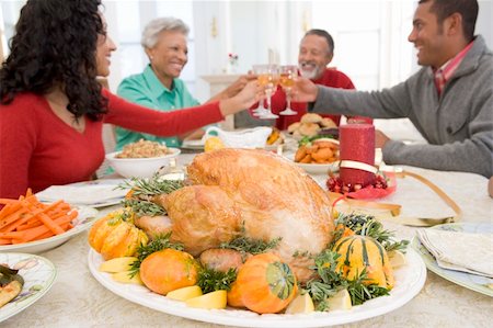 roast turkey on plate - Family All Together At Christmas Dinner Stock Photo - Budget Royalty-Free & Subscription, Code: 400-04048062