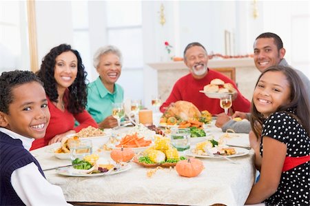 Family All Together At Christmas Dinner Stock Photo - Budget Royalty-Free & Subscription, Code: 400-04048071