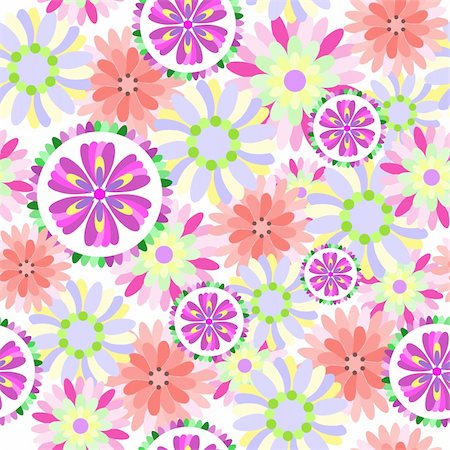 simsearch:400-04350969,k - Vector - Seamless floral flower pattern. Can be tiled together seamlessly. Stock Photo - Budget Royalty-Free & Subscription, Code: 400-04048116