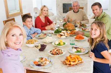 roast turkey on plate - Family All Together At Christmas Dinner Stock Photo - Budget Royalty-Free & Subscription, Code: 400-04048151