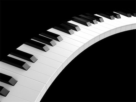 synthesizer - 3d rendered illustration of black and white piano keys Stock Photo - Budget Royalty-Free & Subscription, Code: 400-04048468