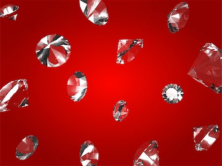 3d rendered illustration of many falling diamonds Stock Photo - Budget Royalty-Free & Subscription, Code: 400-04048541