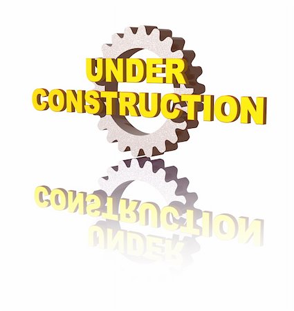 simsearch:400-05127436,k - under construction text and gearwheel on white background - 3d illustration Stock Photo - Budget Royalty-Free & Subscription, Code: 400-04049511