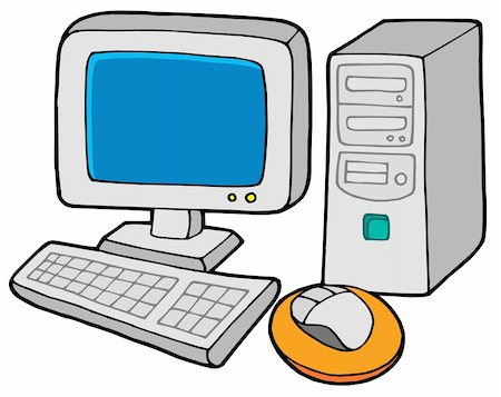 ergonomic - Computer 2 on white background - vector illustration. Stock Photo - Budget Royalty-Free & Subscription, Code: 400-04049524