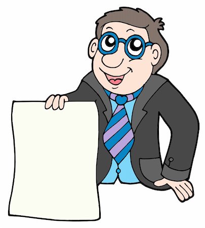 simsearch:400-08159440,k - Businessman with contract - vector illustration. Stock Photo - Budget Royalty-Free & Subscription, Code: 400-04049522