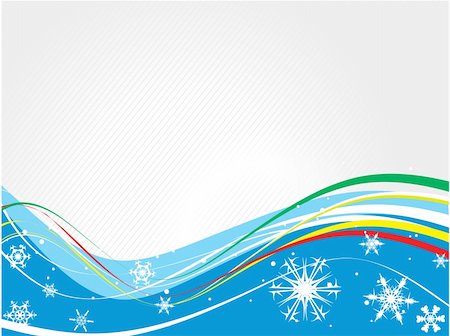 simsearch:400-05876335,k - Abstract wave background with snowflakes. Vector illustration Stock Photo - Budget Royalty-Free & Subscription, Code: 400-04049785