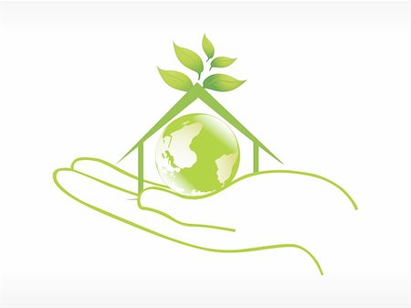 simsearch:400-04667131,k - globe in the green house on hand vector illustration Stockbilder - Microstock & Abonnement, Bildnummer: 400-04040228