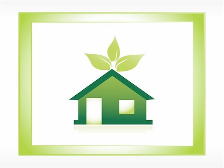 simsearch:400-04667131,k - icon green house with leaves, illustration Stockbilder - Microstock & Abonnement, Bildnummer: 400-04040243