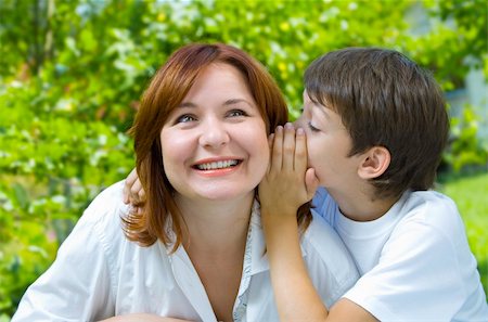 Portrait of a young boy with his mother in summer environment Stock Photo - Budget Royalty-Free & Subscription, Code: 400-04040489