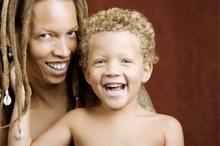 African American mother and biracial son Stock Photo - Budget Royalty-Free & Subscription, Code: 400-04040929