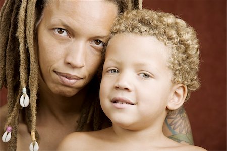 African American mother and biracial son Stock Photo - Budget Royalty-Free & Subscription, Code: 400-04040932