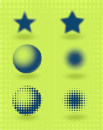 simsearch:400-08670454,k - Vector set of halftone design elements over green background Stock Photo - Budget Royalty-Free & Subscription, Code: 400-04040966