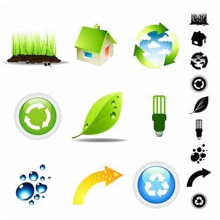 simsearch:400-07325408,k - Vector illustration Environment Icon Set. Stock Photo - Budget Royalty-Free & Subscription, Code: 400-04041017