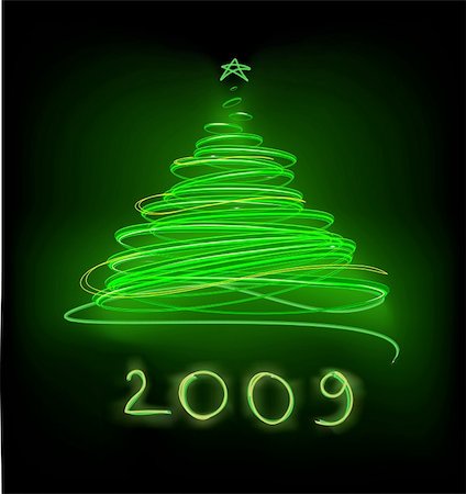 simsearch:400-05881845,k - Abstract Christmas tree on the green background. Vector illustration. Foto de stock - Super Valor sin royalties y Suscripción, Código: 400-04041447