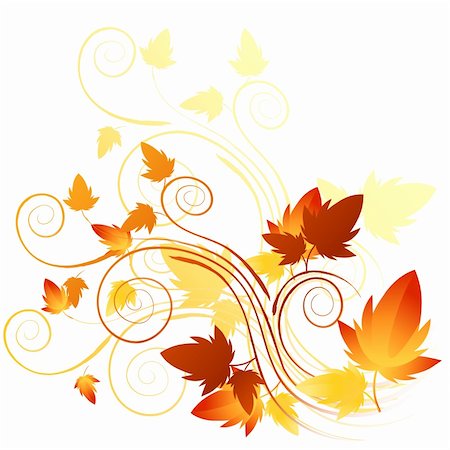 Soft floral elements with autumn in mind. Vector illustration Stock Photo - Budget Royalty-Free & Subscription, Code: 400-04041615