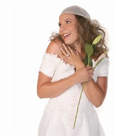 simsearch:400-04161971,k - Portrait of a Happy Bride Full of Joy and Love on White Background Stock Photo - Budget Royalty-Free & Subscription, Code: 400-04042496