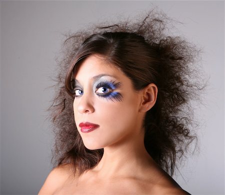 simsearch:400-04042499,k - Artistic Glamour Stage Makeup on a Blue Eyed Model Stock Photo - Budget Royalty-Free & Subscription, Code: 400-04042490