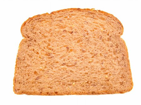 Single slice of multigrain bread isolated on white background. Foto de stock - Super Valor sin royalties y Suscripción, Código: 400-04042970