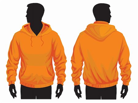 fashion templates front and back - Men's sweatshirt template with human body silhouette Stock Photo - Budget Royalty-Free & Subscription, Code: 400-04043511