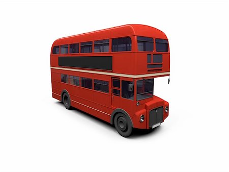 doubledecker - isolated red autobus on white background Stock Photo - Budget Royalty-Free & Subscription, Code: 400-04043648