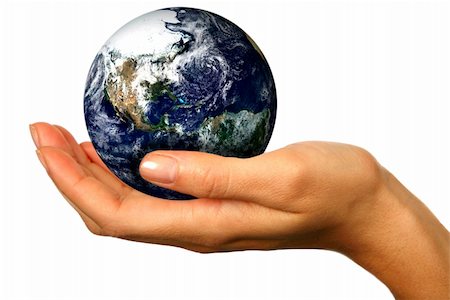 Human Hand Holding the World in Her Hands Stock Photo - Budget Royalty-Free & Subscription, Code: 400-04043891