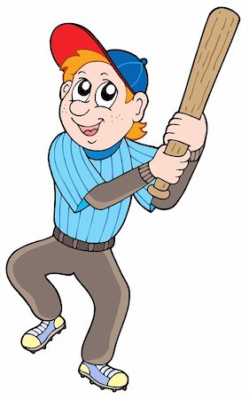 simsearch:400-07515585,k - Cute baseball player - vector illustration. Foto de stock - Royalty-Free Super Valor e Assinatura, Número: 400-04054117