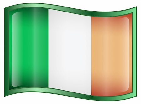 simsearch:400-04615817,k - Ireland Flag Icon, isolated on white background.  Vector - EPS 9 format. Foto de stock - Royalty-Free Super Valor e Assinatura, Número: 400-04054187